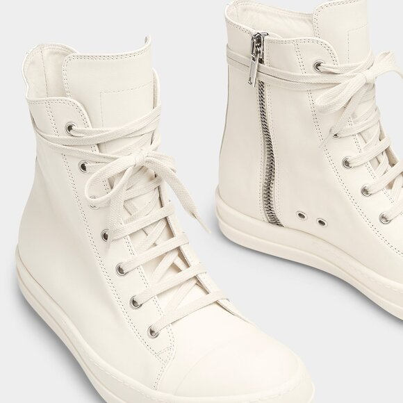 BNWT SS24 RICK OWENS "LIDO" LEATHER RAMONES SNEAKERS 44 & 45 - Picture 9 of 10